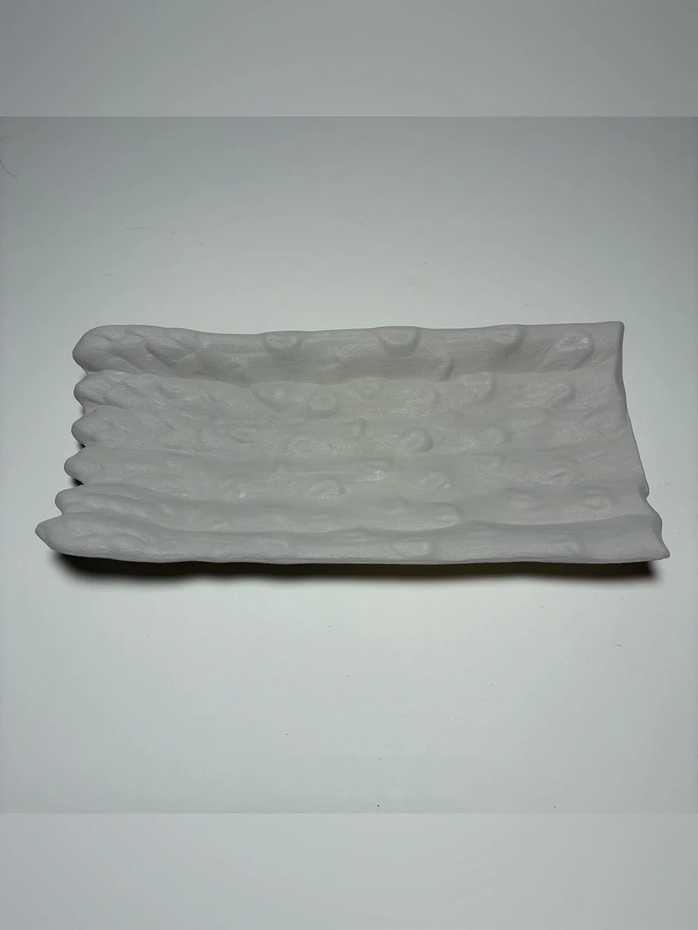 Handmade Repurposed Concrete Gray Ceramic Tray Textured Modern Decorative Dish